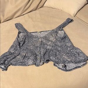 Free People Blue and White Blouse